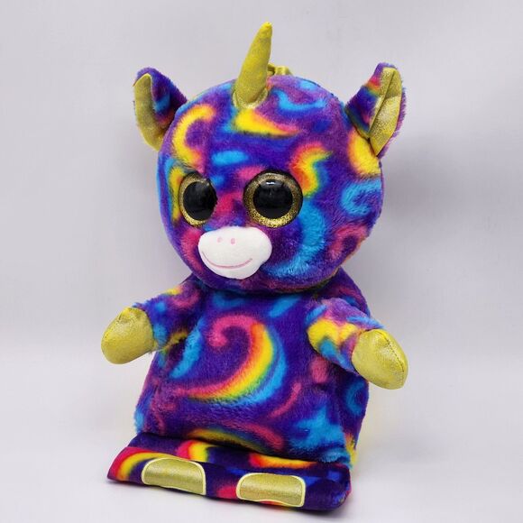 Scent Sations Big Eyes Rainbow Unicorn Plush Tablet Holder 14" - Picture 1 of 7